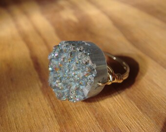 Aura Druzy Gold Ring