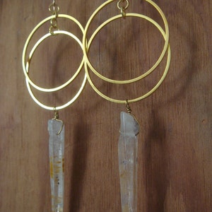 Cacoxenite Crystal Eclipse Earrings image 3