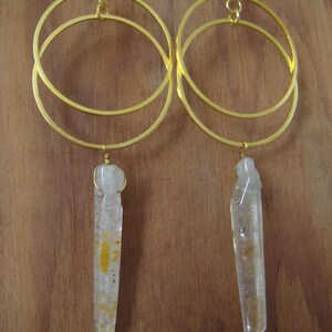 Cacoxenite Crystal Eclipse Earrings image 4