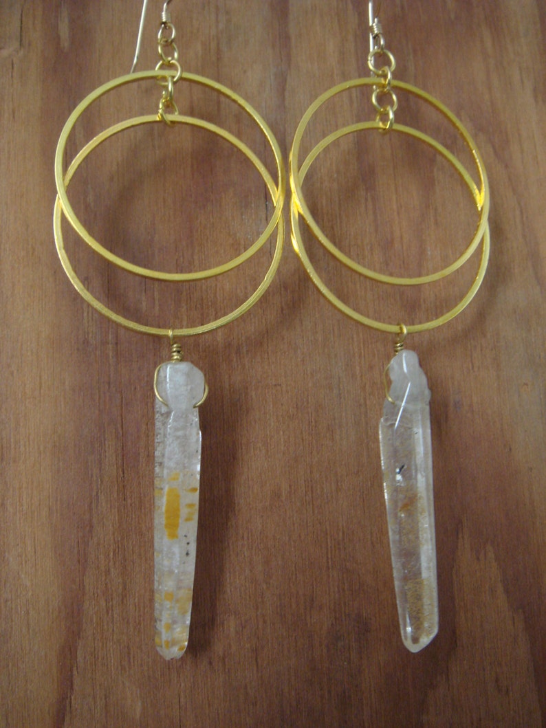 Cacoxenite Crystal Eclipse Earrings image 4