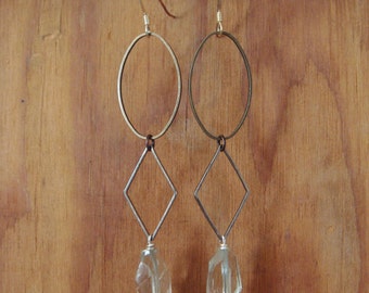 Green Amethyst Shapes Earrings