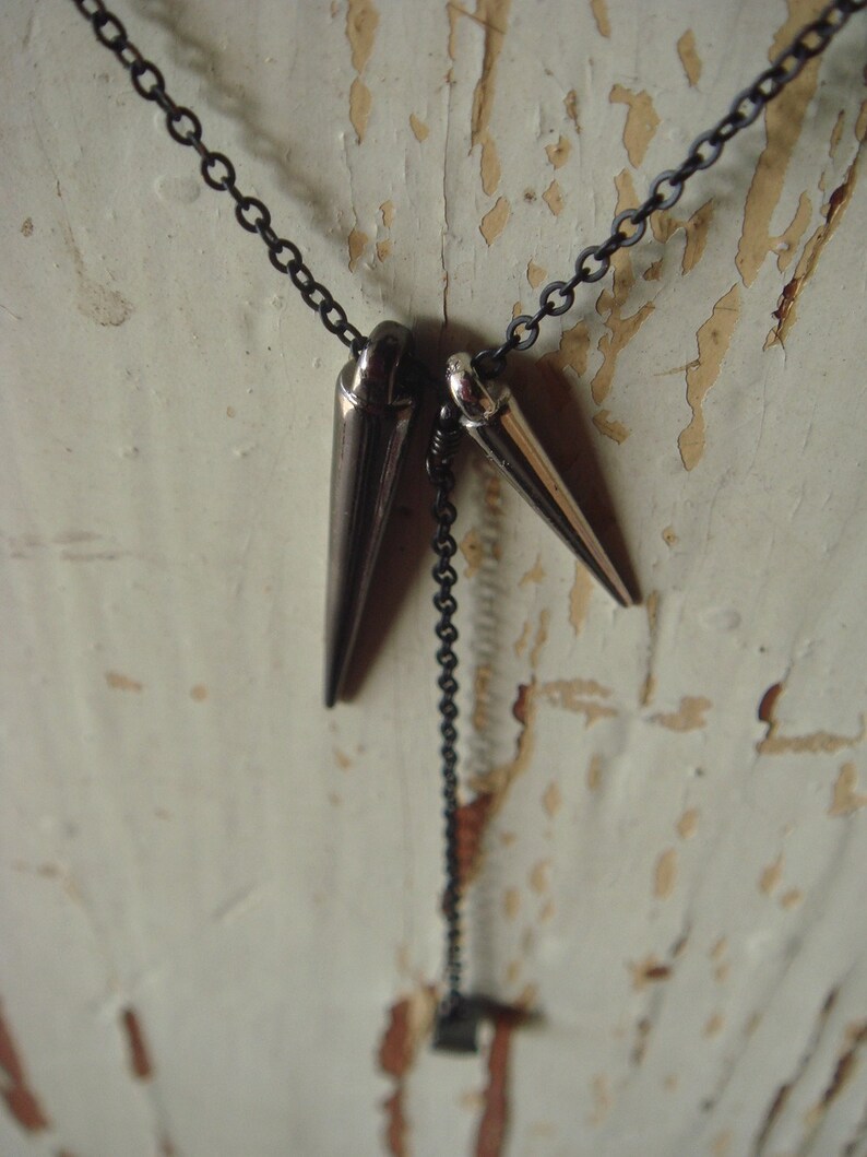 Two Spikes with Cube Drop Necklace image 4