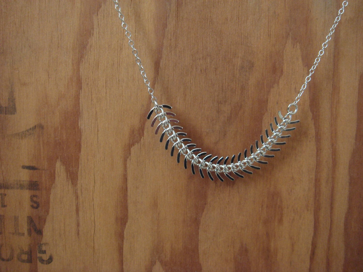 Fishbone Pendant Necklace