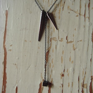 Two Spikes with Cube Drop Necklace image 2