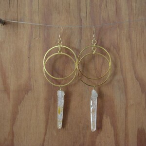 Cacoxenite Crystal Eclipse Earrings image 2