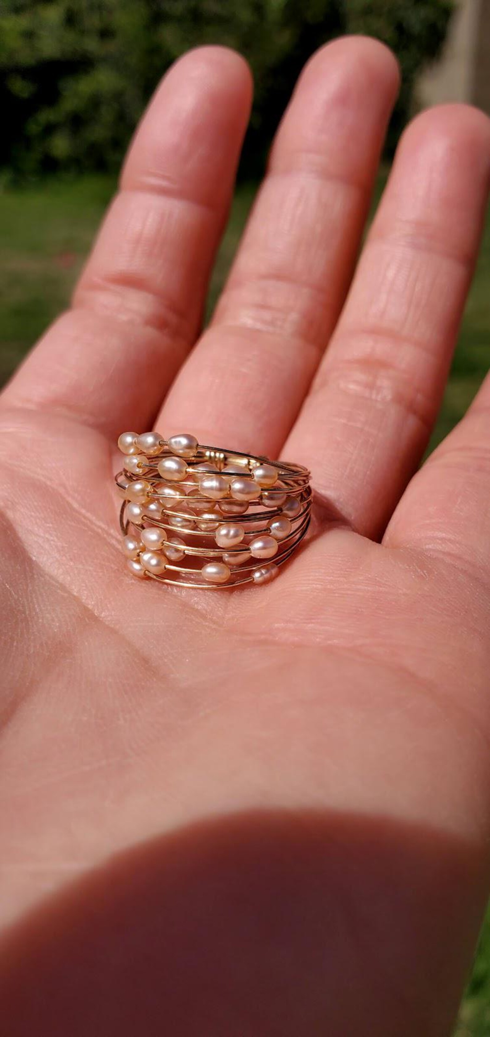 Pearl Spiral Ring