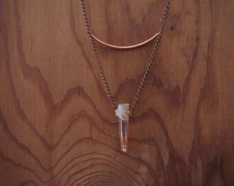 Cacoxenite Quartz with Curved Bar Necklace