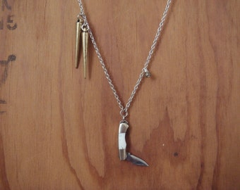 Baby Knife with Spikes & Pyrite Necklace