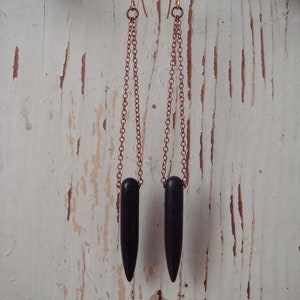 Black Howlite Spike Earrings image 1