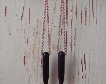 Black Howlite Spike Earrings