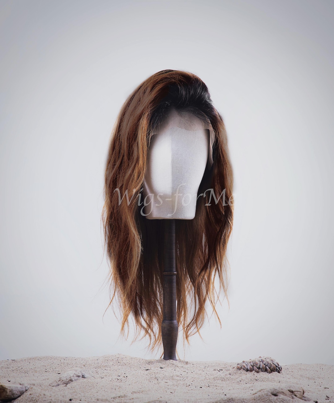 Handmade Wig, 100% European Human Hair, Copper Brown With Blonde and ...