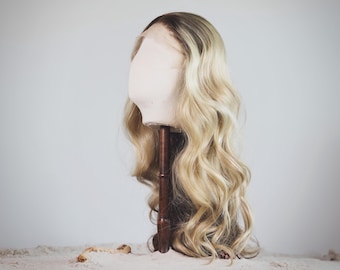 Handmade wig, 100% European human hair, blonde, full lace or lace front cap, California model
