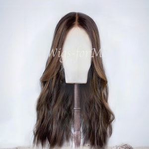 Handmade perruque, cheveux 100% humains européen , balayage léger, base chatain , full lace ou lace front cap, modèle brown