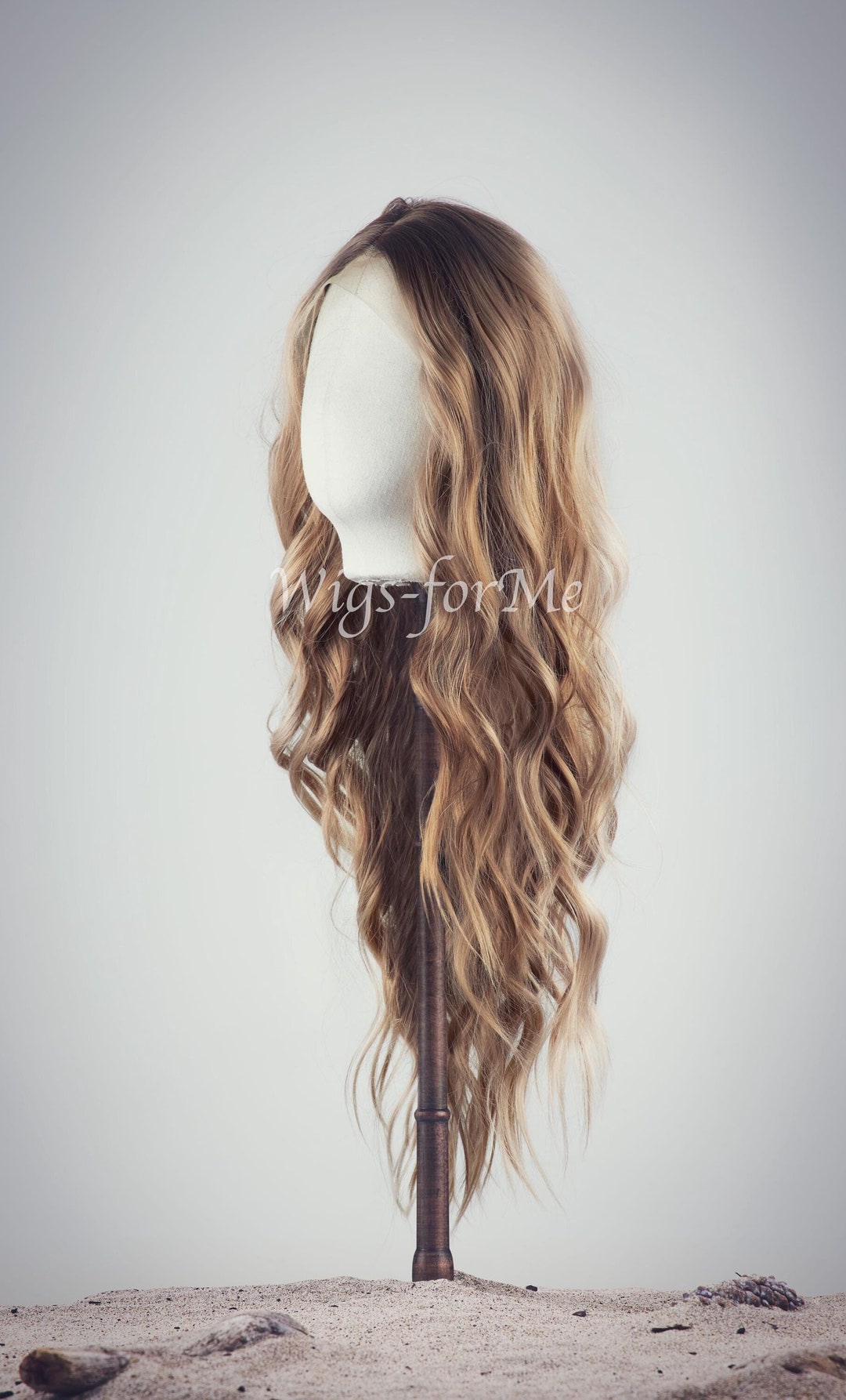 Handmade Wig, 100% European Human Hair, Light Golden Brown, Full Lace ...