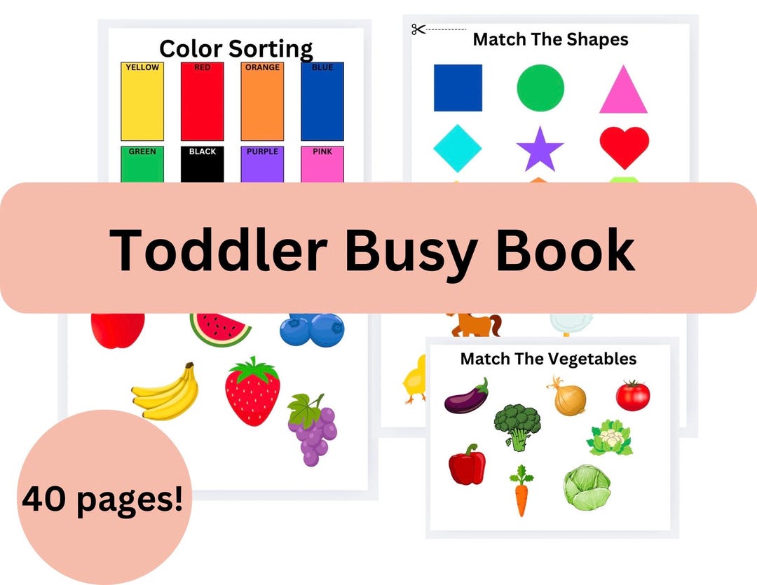 Toddler Busy Book, Printable Toddler and Preschool Busy Book, Toddler ...