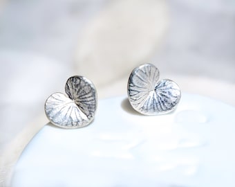 Lotus Leaf Tiny Studs, Sterling Silver Boho Chic Yoga Everyday Jewelry, Birthday Gift