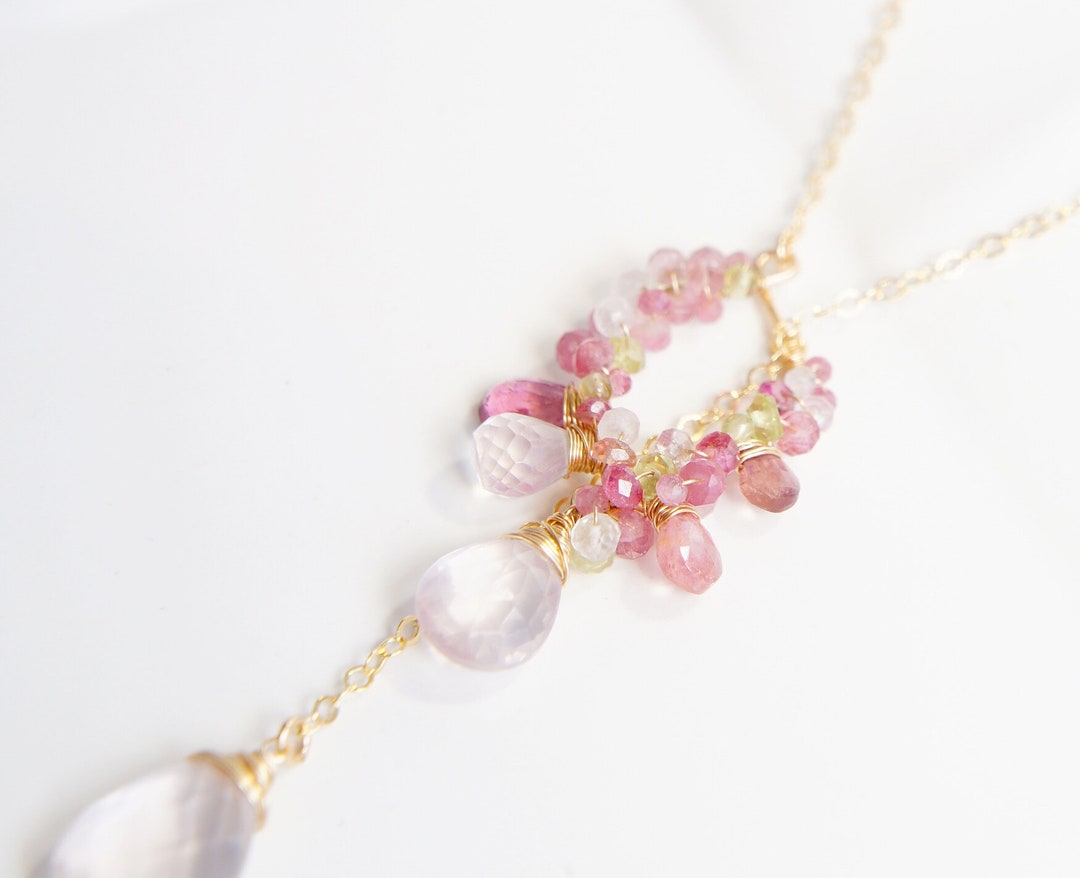 color blossom lariat necklace