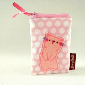 Estuche para tarjetas con forma de gato, bonito monedero para identificación, tarjetero de visita rosa para mujer, regalo para amantes de los gatos