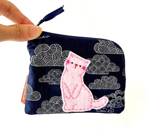 Cat Coin Purse Kitty Zipper Pouch Coin Wallet Purse Cat Gift for Friend