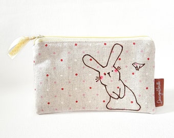 Bunny Rabbit Pouch Accessory Pouch Charger Cable Power Cord Case USB Storage Bag Power Cord bag Cosmetic Bag Mouse case Mouse bag