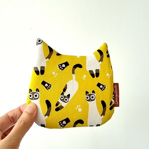Bolsa de moedas acolchoada com zíper de gato fofo com bolsa feminina de gato gatinho bolsa de moedas carteira de cartão adorável bolsa de cartão