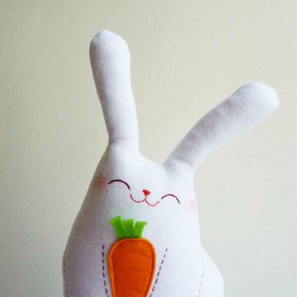 Rabbit Plush - Bunny Roro with Carrot - EtsyProjectEmbrace
