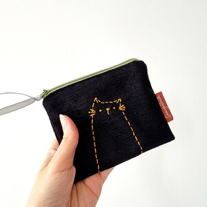 Monedero de gato negro, bonito monedero de gato negro, monedero de bruja, billetera pequeña con cremallera, accesorio para amantes de los gatos, monedero gótico de gato, mini monedero.