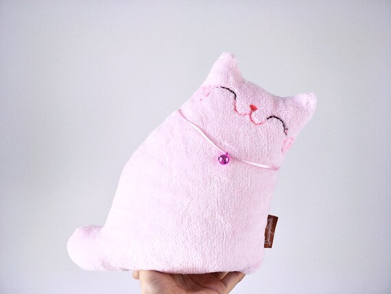 pink stuffed cat
