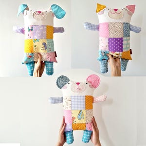 Patchwork Pillow, Patchwork Mouse, Stuffed Pillow Rat, Children Pillow, Patchwork Cushion, Patchwork Plush, Mouse Pillow, Stuffed Mouse