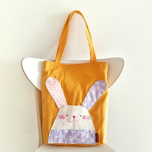 Sac fourre-tout lapin pour enfants – Adorable sac lapin pour Pâques, fourre-tout animal pour tout-petits, sac cadeau lapin en tissu pour enfants, cartable lapin
