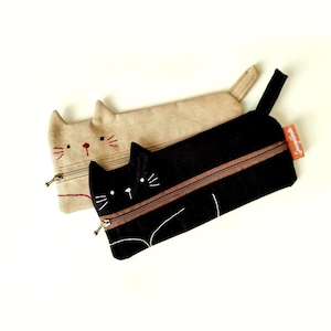 Black Cat Shaped Pencil Case – Cute Zipper Pouch for Stationery, Gifts for Cat Lovers, Back to School Supplies Organizer