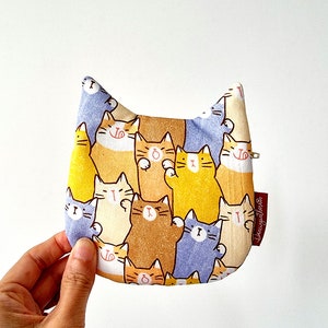 Bolsa de moedas acolchoada com zíper de gato fofo com bolsa feminina de gato gatinho bolsa de moedas carteira de cartão adorável bolsa de cartão