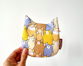 Cute Cat Zip Pouch Padded Coin Purse with Kitty Cat Women Purse Coin Pouch Card Wallet Adorable Card Purse