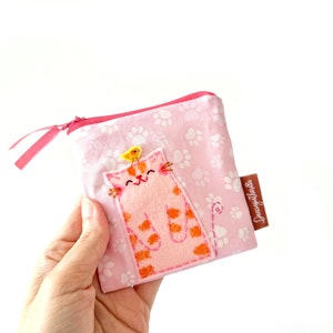 Monedero de gato rosa para niños, lindo monedero de gatito para niñas, billetera de animal pequeño, monedero para niños, regalo para niños amantes de los gatos, monedero para niños