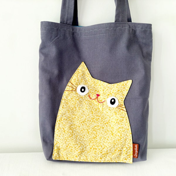 Cute Cat Tote bag for Her Handmade Bag Gift