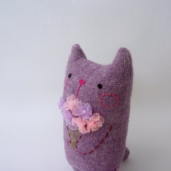 Small Cat Decor, Gift For Mum, Cat Art Doll, Cat Miniature, Office Toy, Doll Cat, Plush Cat, Toy Cat