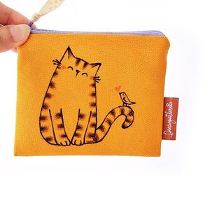 Katzen Geldbörse, Beutel für Katzenliebhaber, niedlicher Beutel, Reißverschluss-Beutel, Münze Brieftasche, handgezeichnete Geldbörse, süße Geldbörse, Katzen Geldbörse, Katze