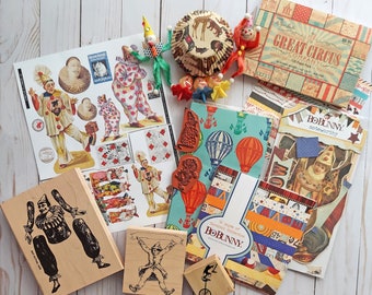 JOIN the Circus - paper craft supplies - stamps - paper - ephemera