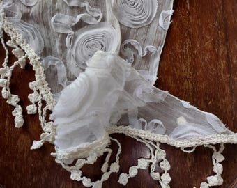 white lace shawl for crafting 18 x 60