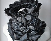 Scarf Fur Scarf Grey Scarf Karakul Designer Scarf Collar Karakul Astrakhan Persian lamb Fur Charcoal METAMORPHOSIS