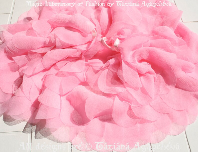 Silk Shrug Wedding Bridal Cape Pink Chiffon Rose Petals Bridal Cover Up Rose/'s Silk Petals Unique Designer Accessory Pink Capelet