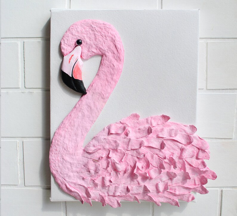 Pink Flamingo Nursery 3D Decor. Flamingo Baby Wall Art Set Etsy