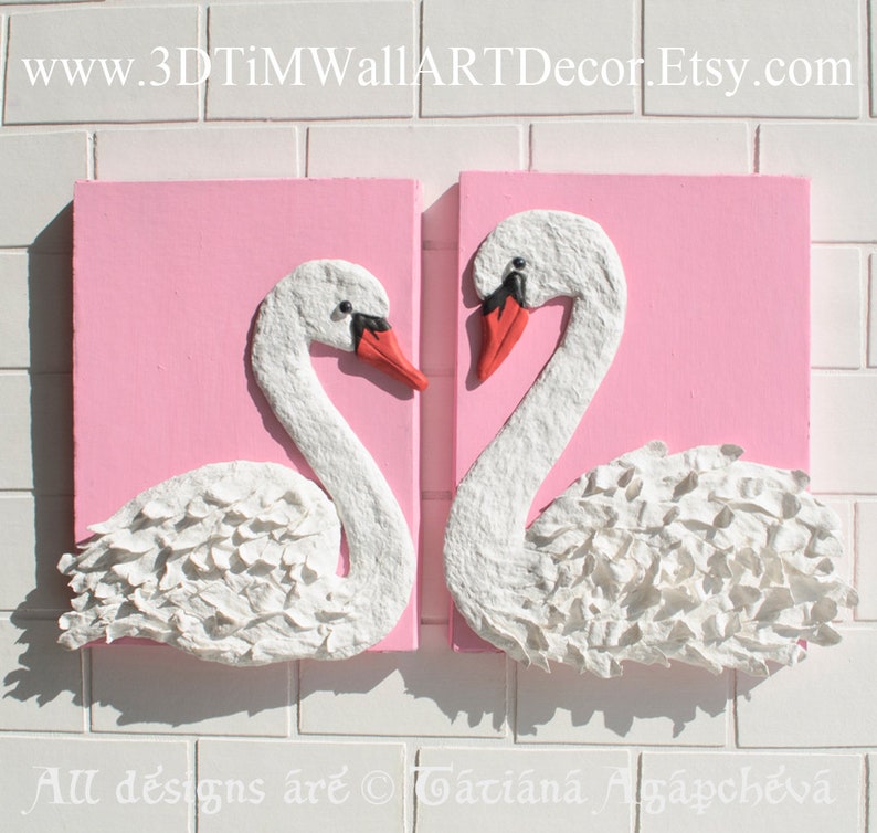 Pink Flamingo Nursery 3D Decor. Flamingo Baby Wall Art Set Etsy