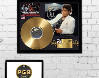 Michael Jackson – Framed Gold Plated Record Vinyl – Copy Signed – Premium Wall Art for Music and Movie Lovers and Home Decor