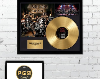 Custom Heavy Metal Gold Record Frame | Personalized Band Photo Plaque, Concert Memorabilia (PGR Certificate)
