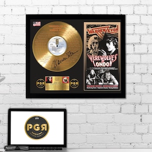 Warren Zevon – Werwölfe Gold Schallplatte – Rock Musik Wand-Dekor – Gerahmtes Schallplatten-Geschenk für Fans