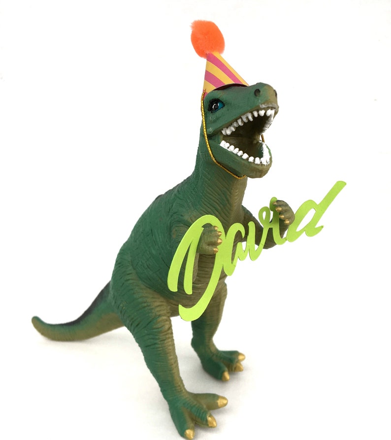 Personalized Party Dinosaur T-Rex Cake Topper or Party image 0