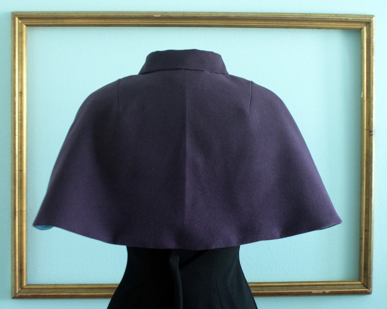 retro short cape coat jacket 1950's peter pan collar capelet, elbow length jacket image 5