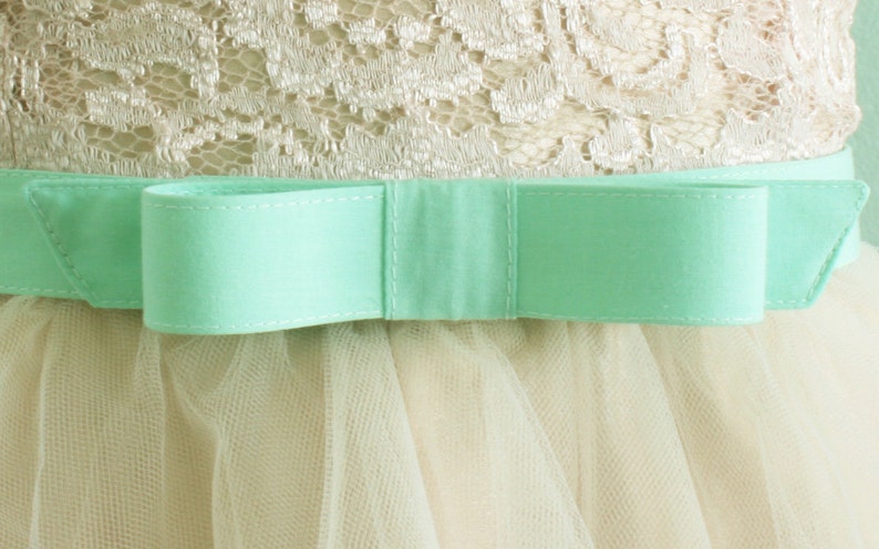 1 mint bow belt bow belt cotton fabric belt seafoam green mint belt custom SIZES and COLORS available image 4