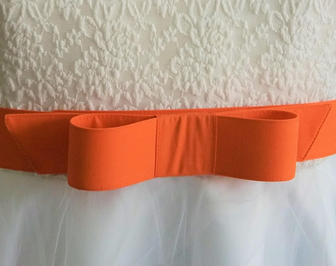 Custom Fabric Bow Belt • 1.5" wide, Made to Your Waist Measurement
